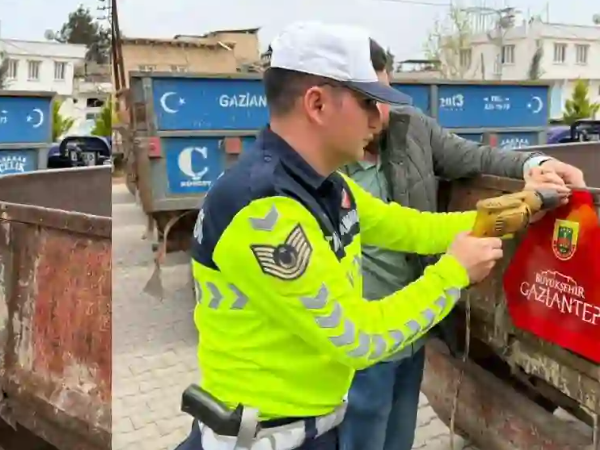Gaziantep'te Jandarma 300 traktör sürücüsüne eğitim vererek 600 reflektör dağıttı