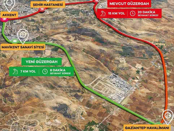 Gaziantep’te Havalimanına Gitmek Artık 8 Dakika: Yeni Yol Açıldı!